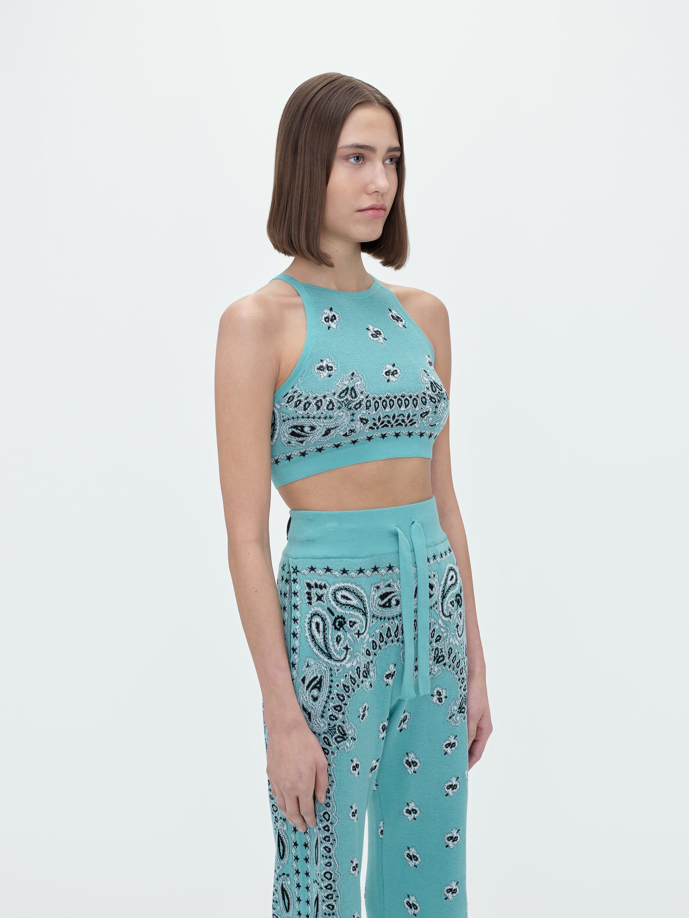 WOMEN - CROPPED BANDANA TANK - TEAL sold by AMIRI product image thumbnail 3