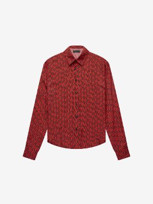 AMIRI ALL OVER LONG SLEEVE SHIRT - BLACK / RED sold by AMIRI
