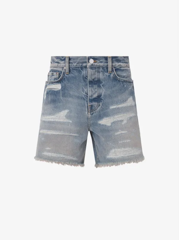 DENIM REPAIR SHORTS - CLAY INDIGO made by AMIRI