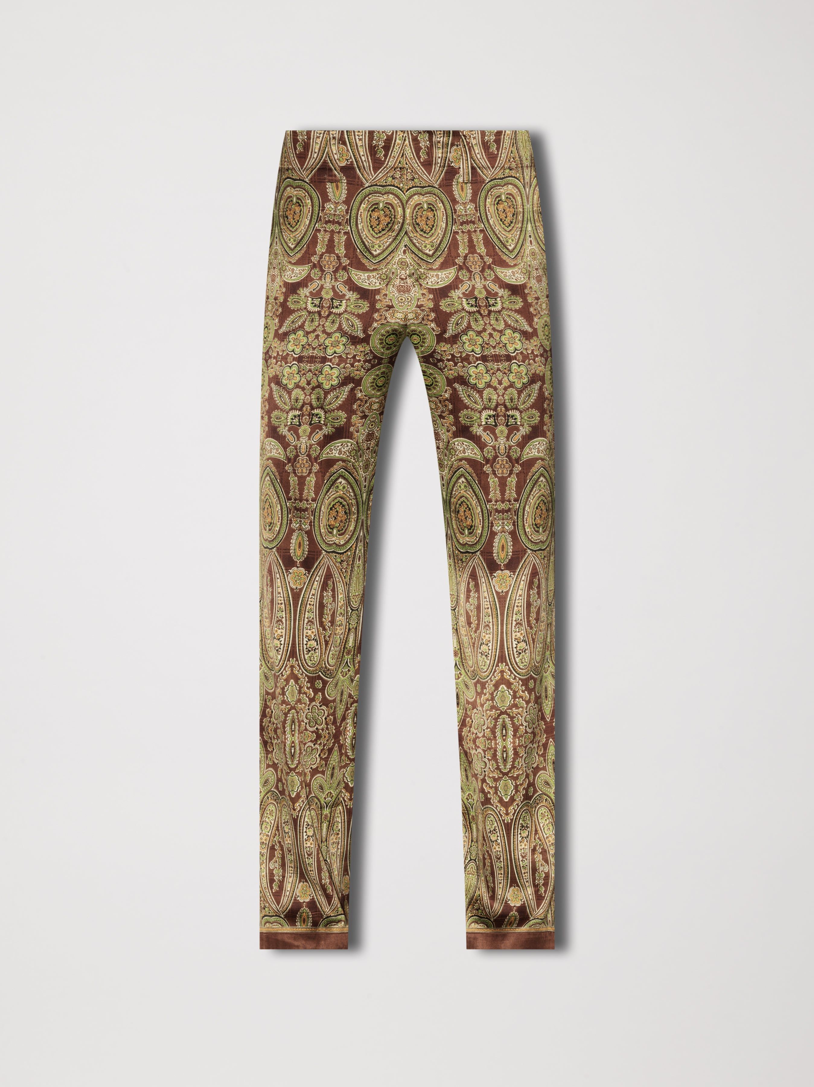 TAPESTRY PRINT FLARE TROUSER - RED sold by AMIRI