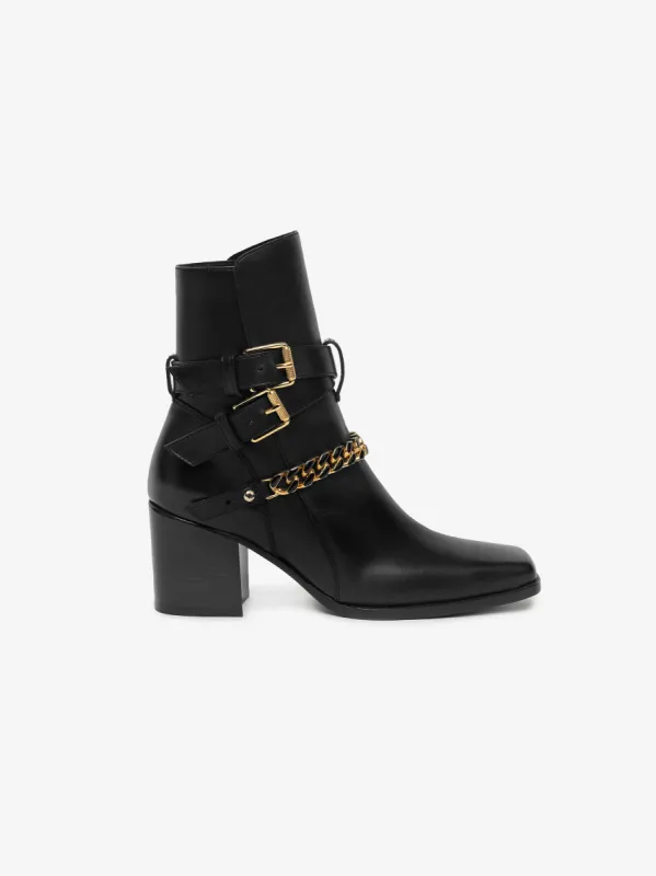 WOMEN - WOMEN'S SQUARE TOE JODHPUR CHAIN BOOT - BLACK sold by AMIRI