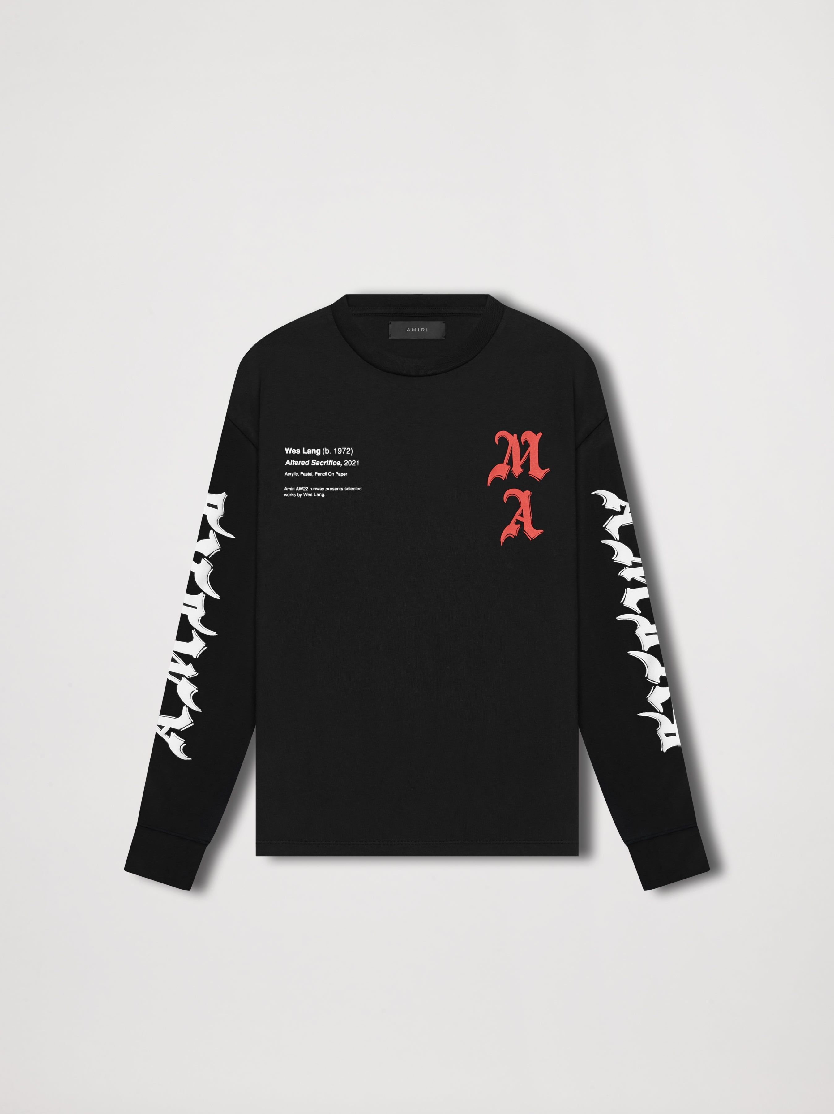 WES LANG SOLAR KINGS L/S TEE - BLACK sold by AMIRI
