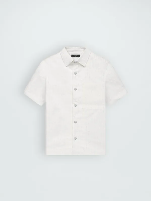 AMIRI BURNOUT BOWLING SHIRT - WHITE sold by AMIRI