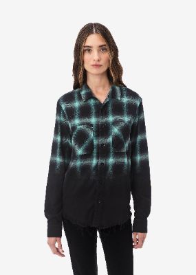 WOMEN - WOMEN'S DIP DYE SHADOW PLAID - MINT made by AMIRI