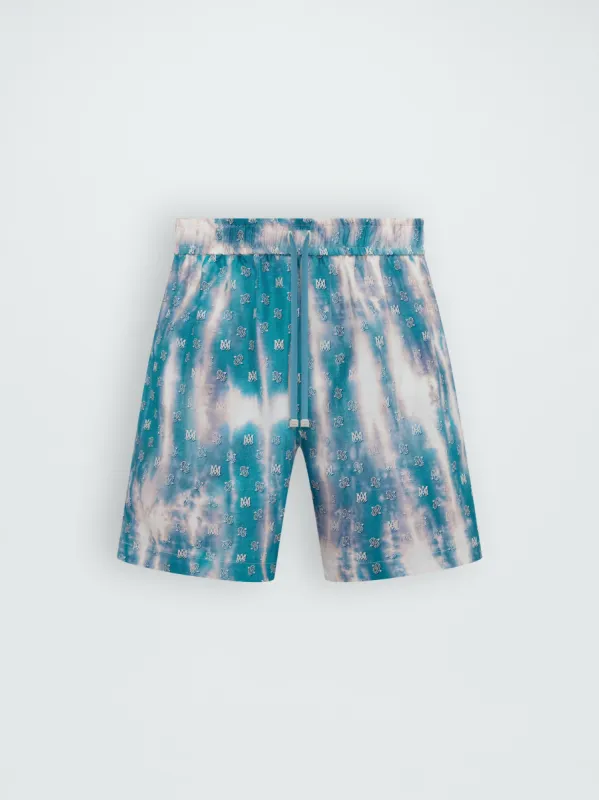BLEACHED MA PAISLEY SILK SHORT - AQUA sold by AMIRI