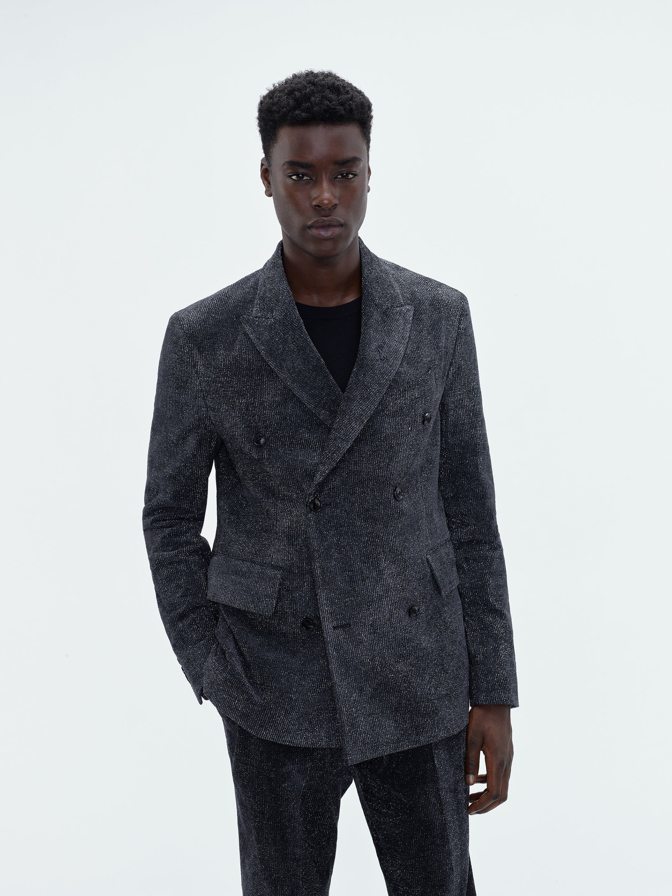 DB SHIMMER BLAZER - Dark Grey sold by AMIRI product image thumbnail 3