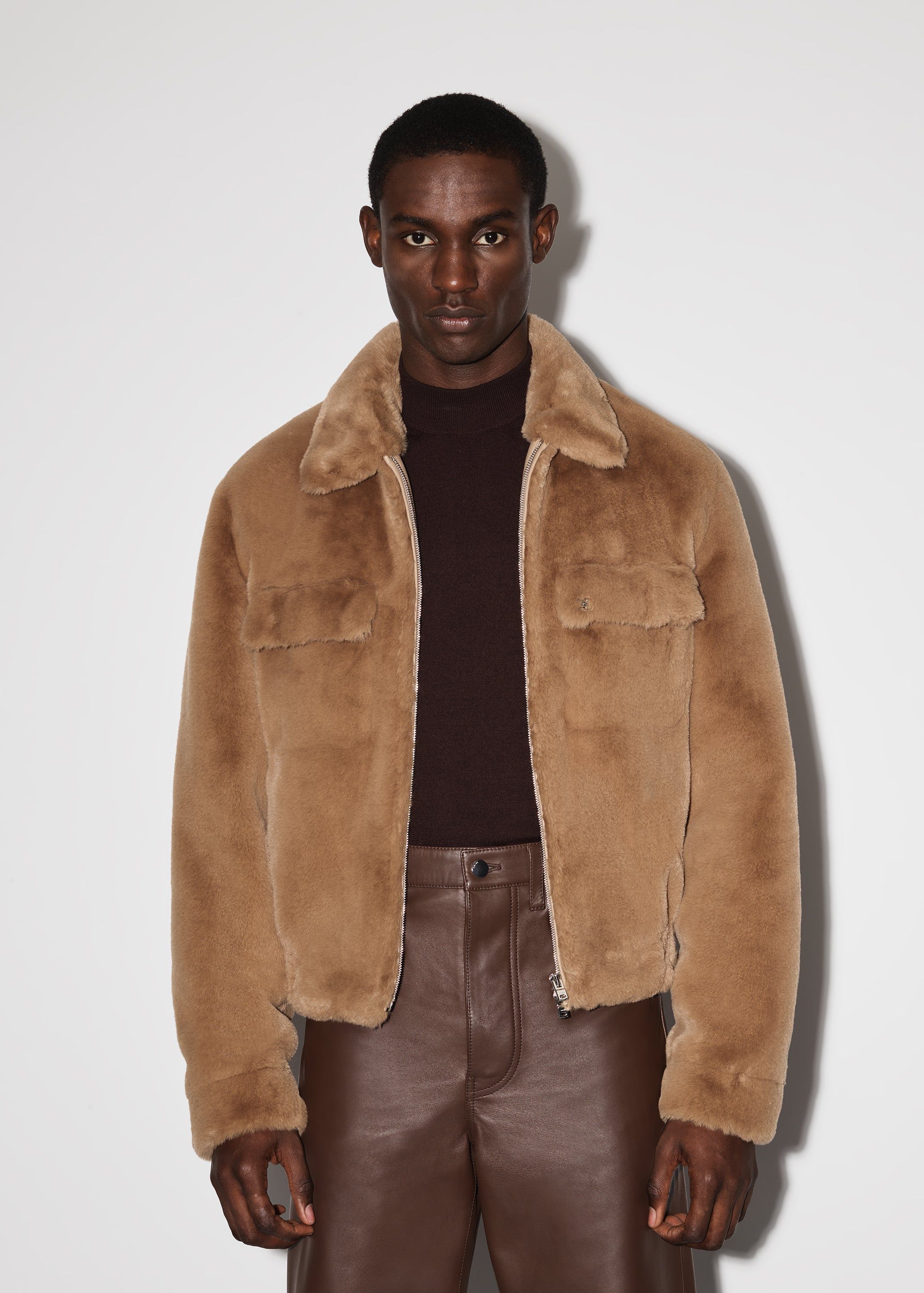 FAUX FUR ZIP BLOUSON - CAMEL sold by AMIRI product image thumbnail 3