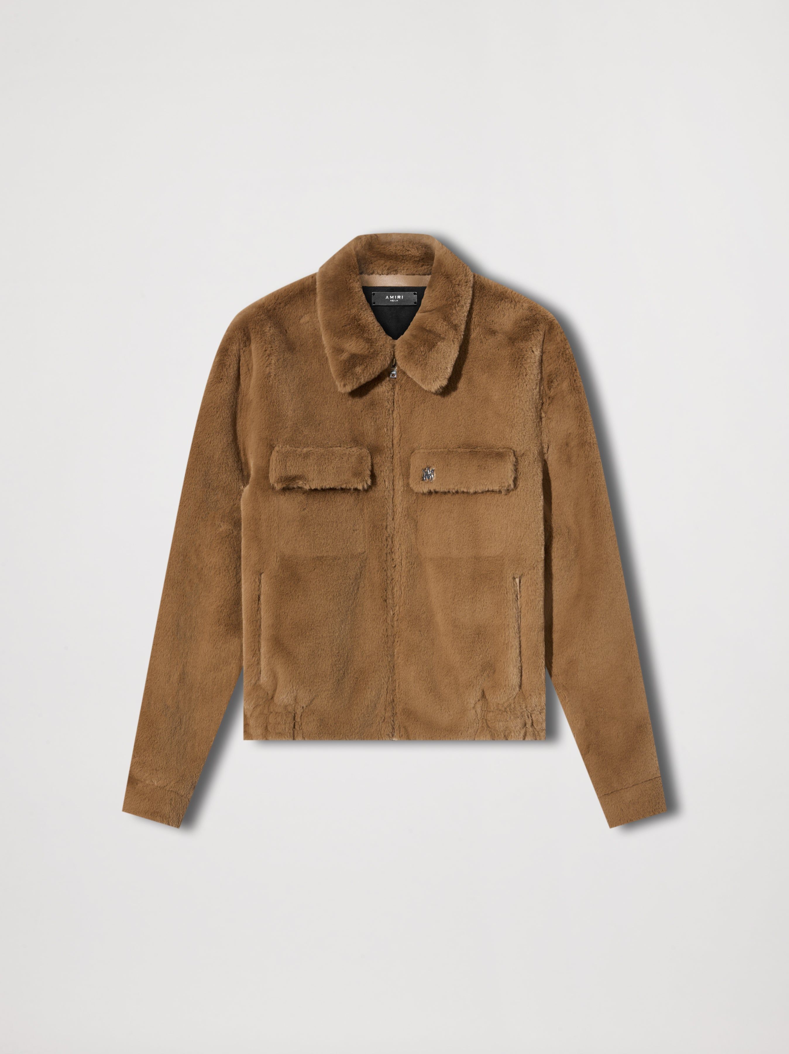 FAUX FUR ZIP BLOUSON - CAMEL sold by AMIRI