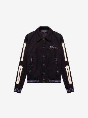 AMIRI Bones Teddy Jacket - Black made by AMIRI