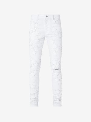 CHEMIST LEATHER STARS JEAN - WHITE sold by AMIRI