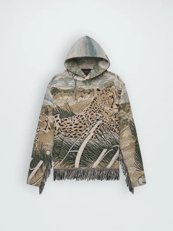 CHEETAH TAPESTRY HOODIE - NATURAL made by AMIRI