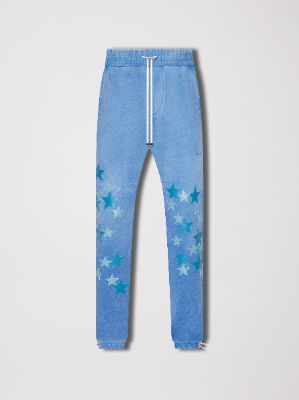 PIGMENT SPRAY STAR SWEATPANTS - HEATHER CAROLINA BLUE made by AMIRI