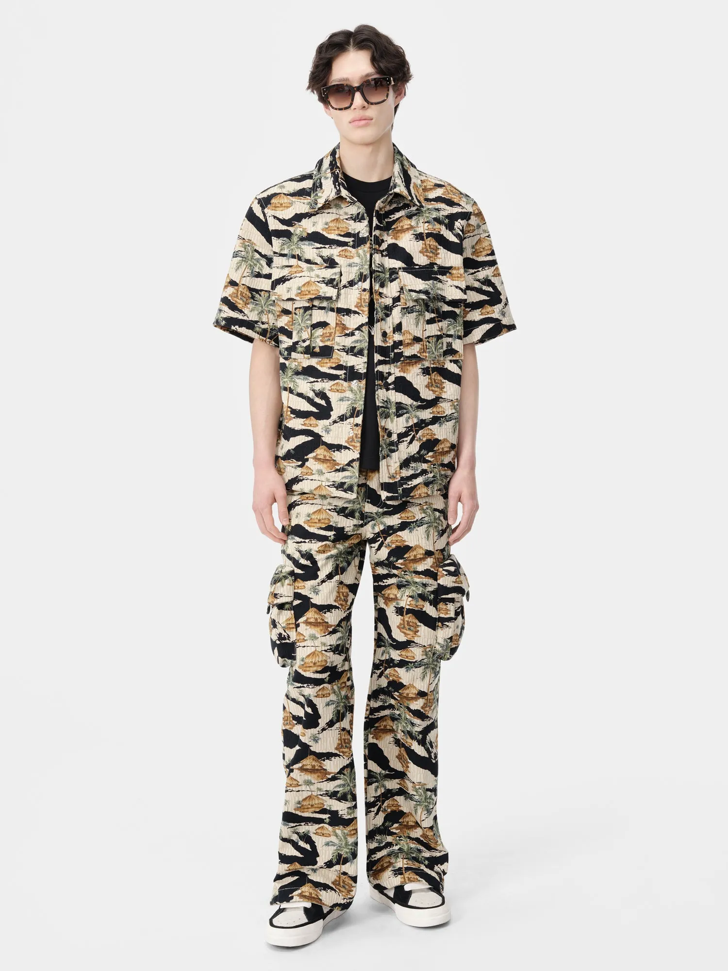 AMIRI REPEAT PALM CAMP SHIRT - Mojave Desert sold by AMIRI
