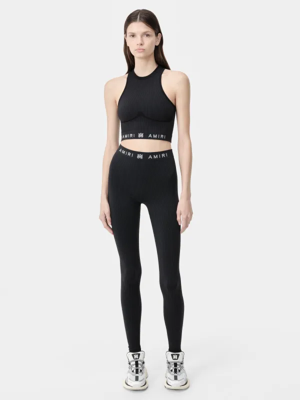 WOMEN - WOMEN'S MA RIBBED SEAMLESS LEGGING - Black sold by AMIRI