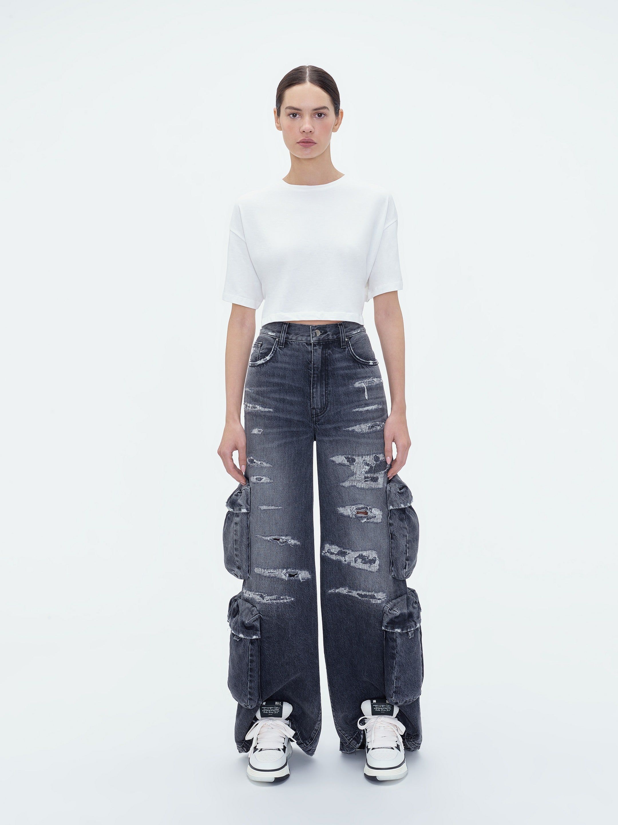 WOMEN - BAGGY CARGO JEAN - AGED BLACK sold by AMIRI product image thumbnail 2