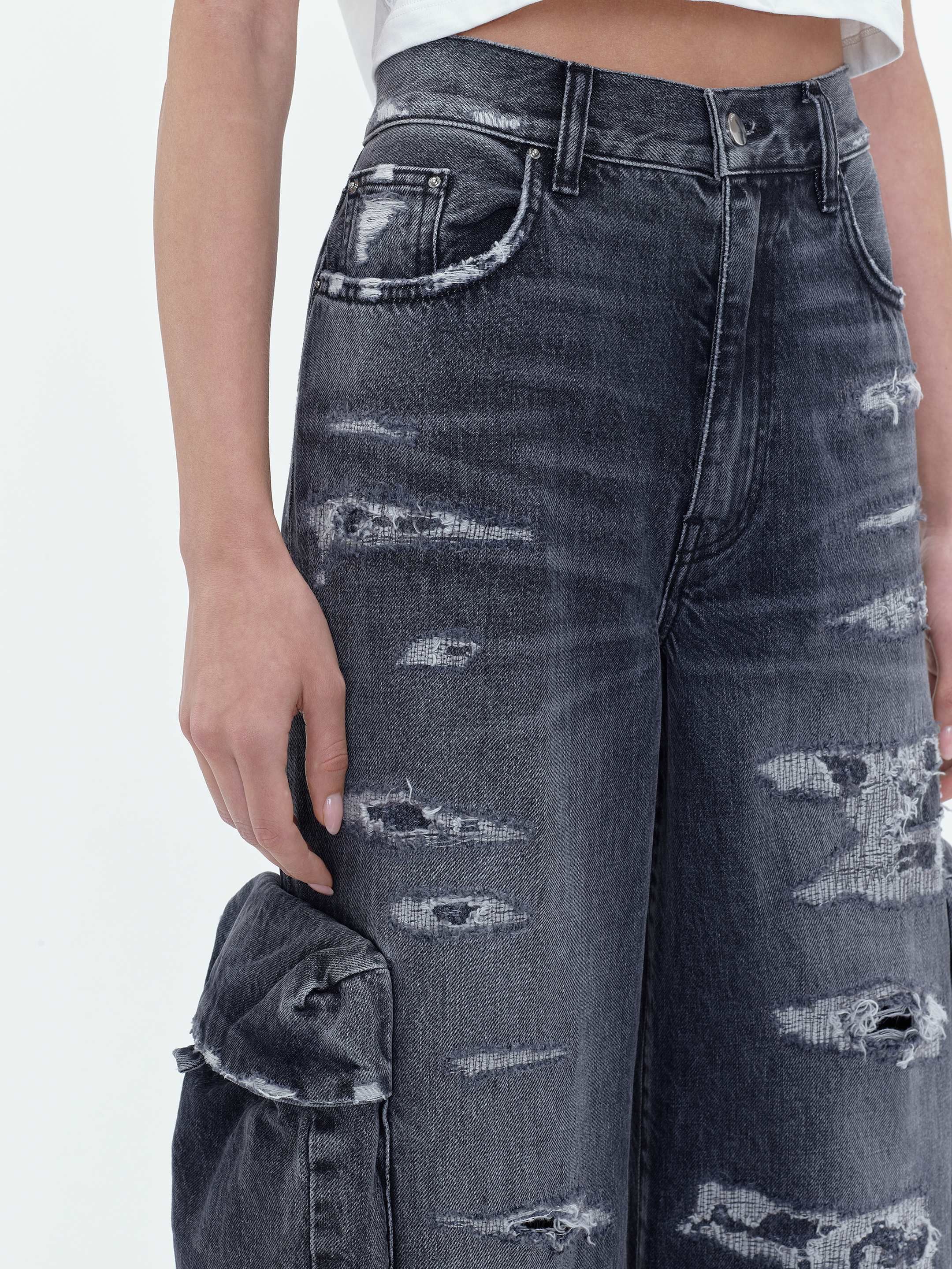 WOMEN - BAGGY CARGO JEAN - AGED BLACK sold by AMIRI product image thumbnail 6