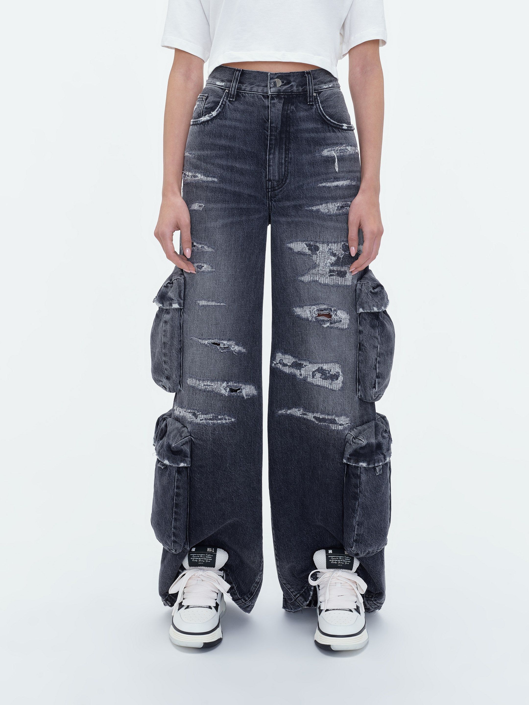 WOMEN - BAGGY CARGO JEAN - AGED BLACK sold by AMIRI product image thumbnail 3