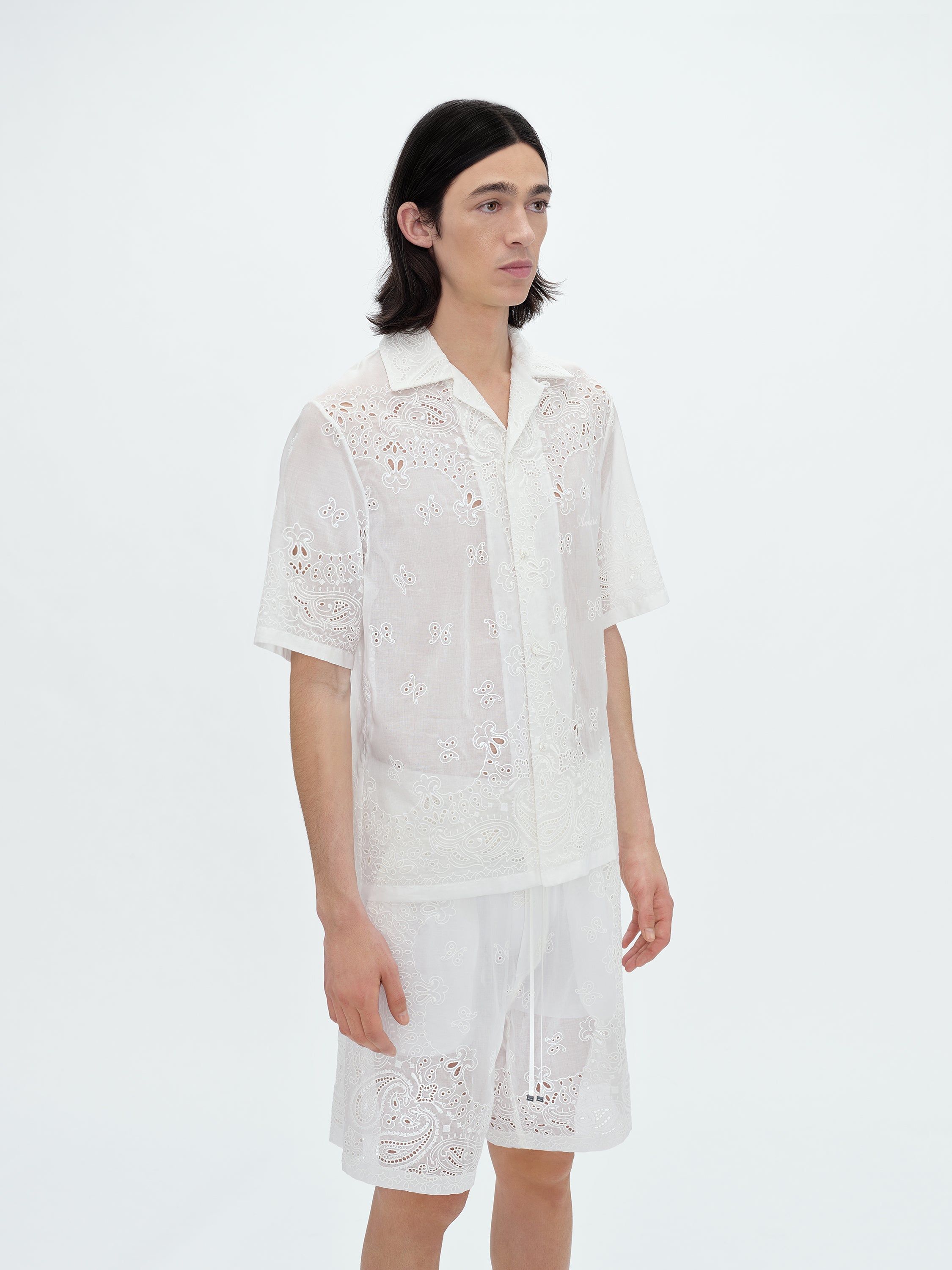 BANDANA LACE BOWLING SHIRT - WHITE sold by AMIRI product image thumbnail 3