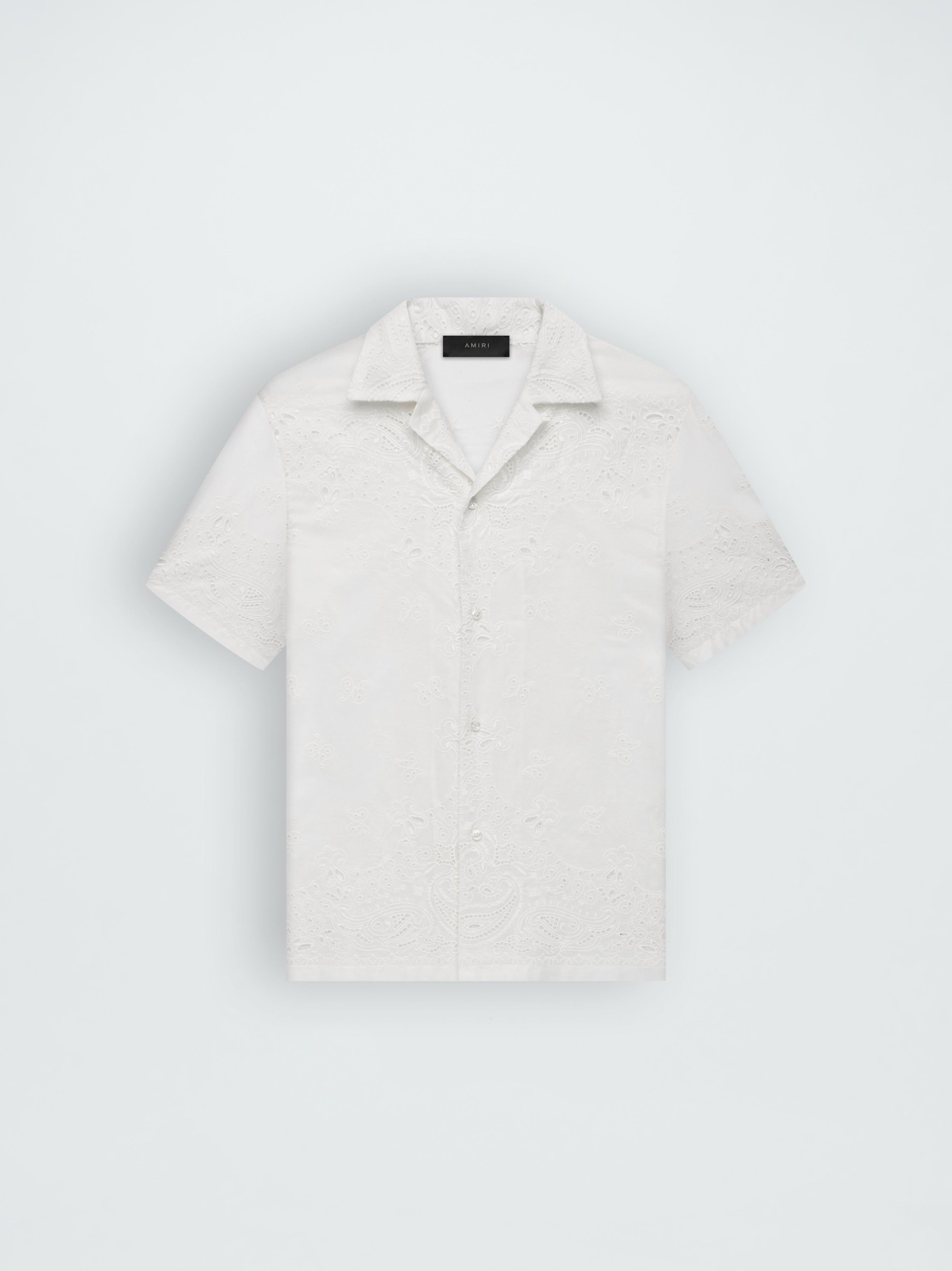 BANDANA LACE BOWLING SHIRT - WHITE sold by AMIRI