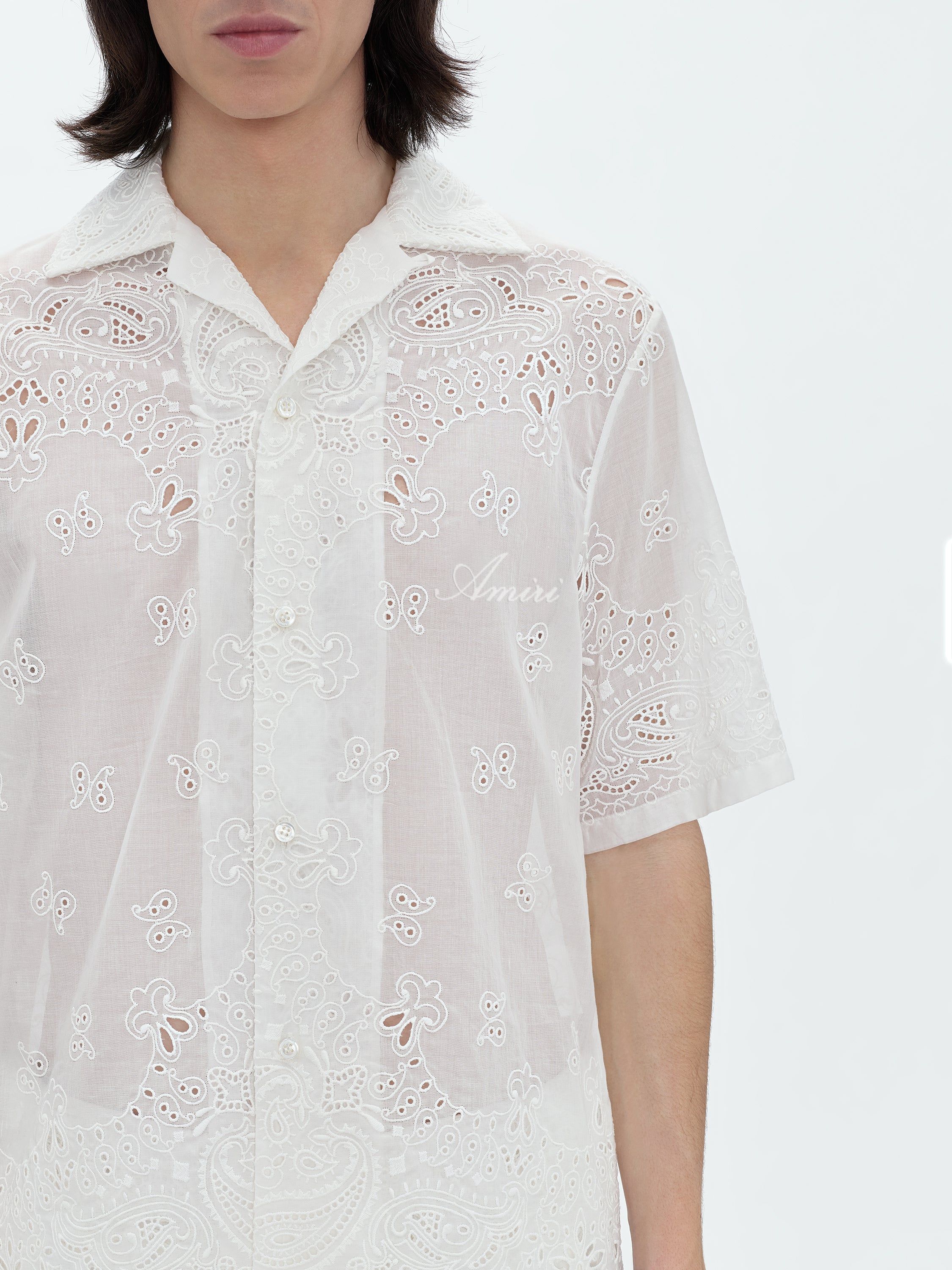 BANDANA LACE BOWLING SHIRT - WHITE sold by AMIRI product image thumbnail 5