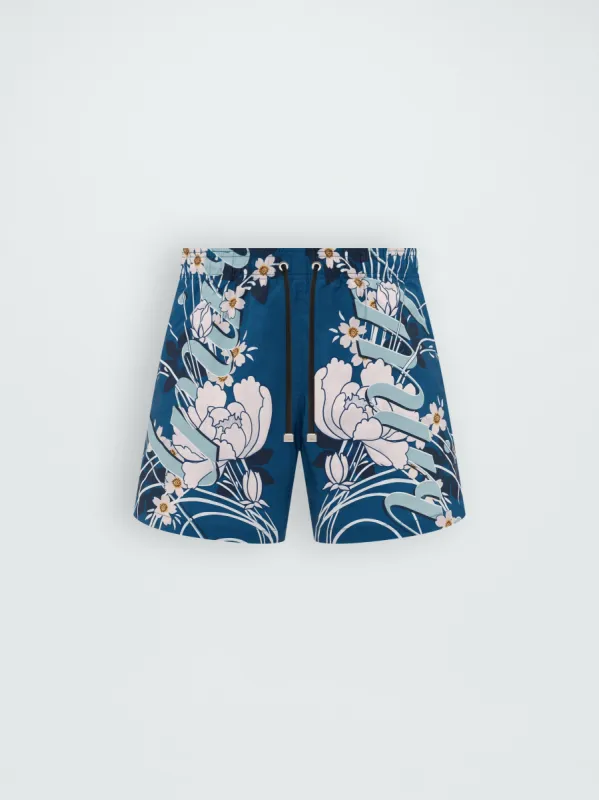 FLORAL AMIRI SWIM TRUNK - BLUE sold by AMIRI