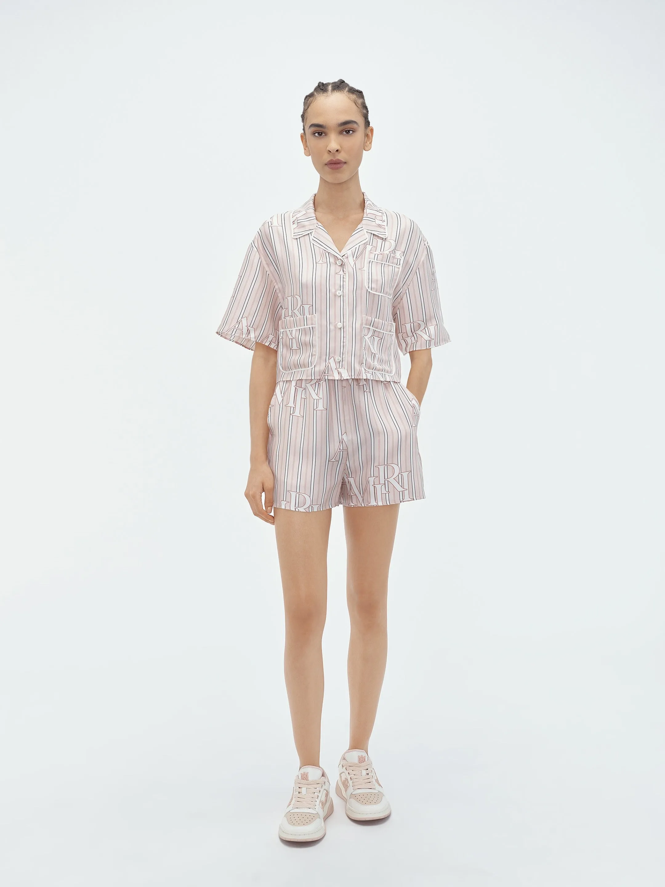 WOMEN - AMIRI STAGGERED STRIPE SHIRT - Cream Tan sold by AMIRI product image thumbnail 2