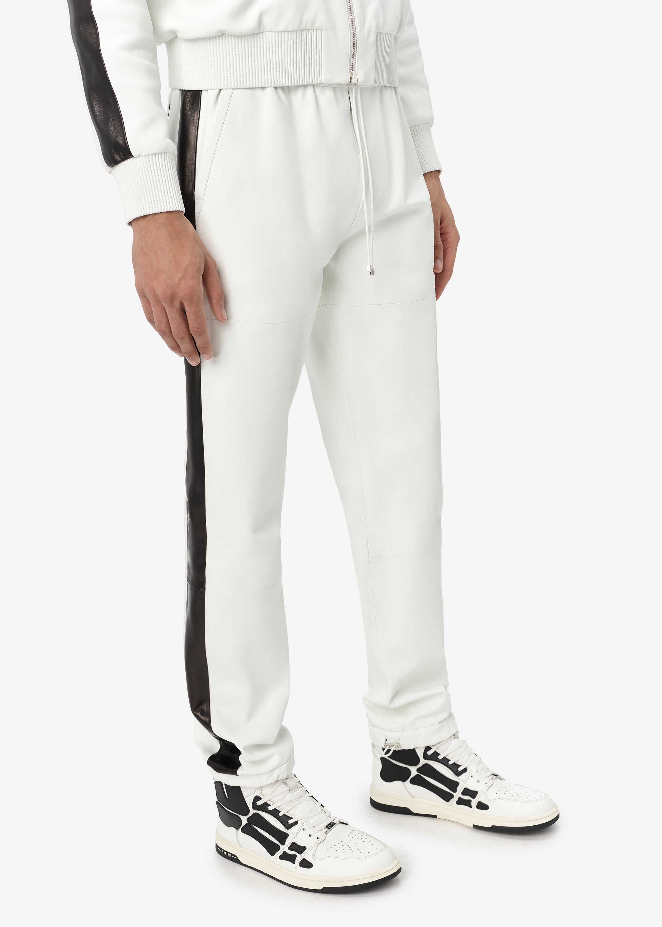 M.A. LEATHER TRACK JOGGER - OPTICAL WHITE sold by AMIRI product image thumbnail 3