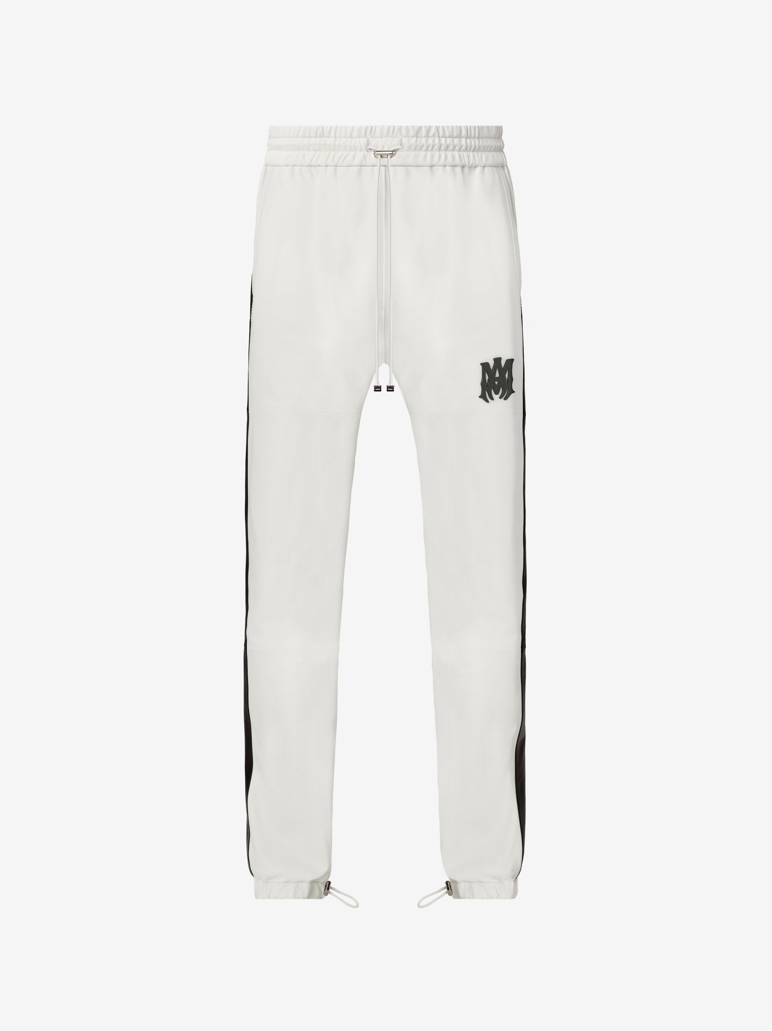 M.A. LEATHER TRACK JOGGER - OPTICAL WHITE sold by AMIRI