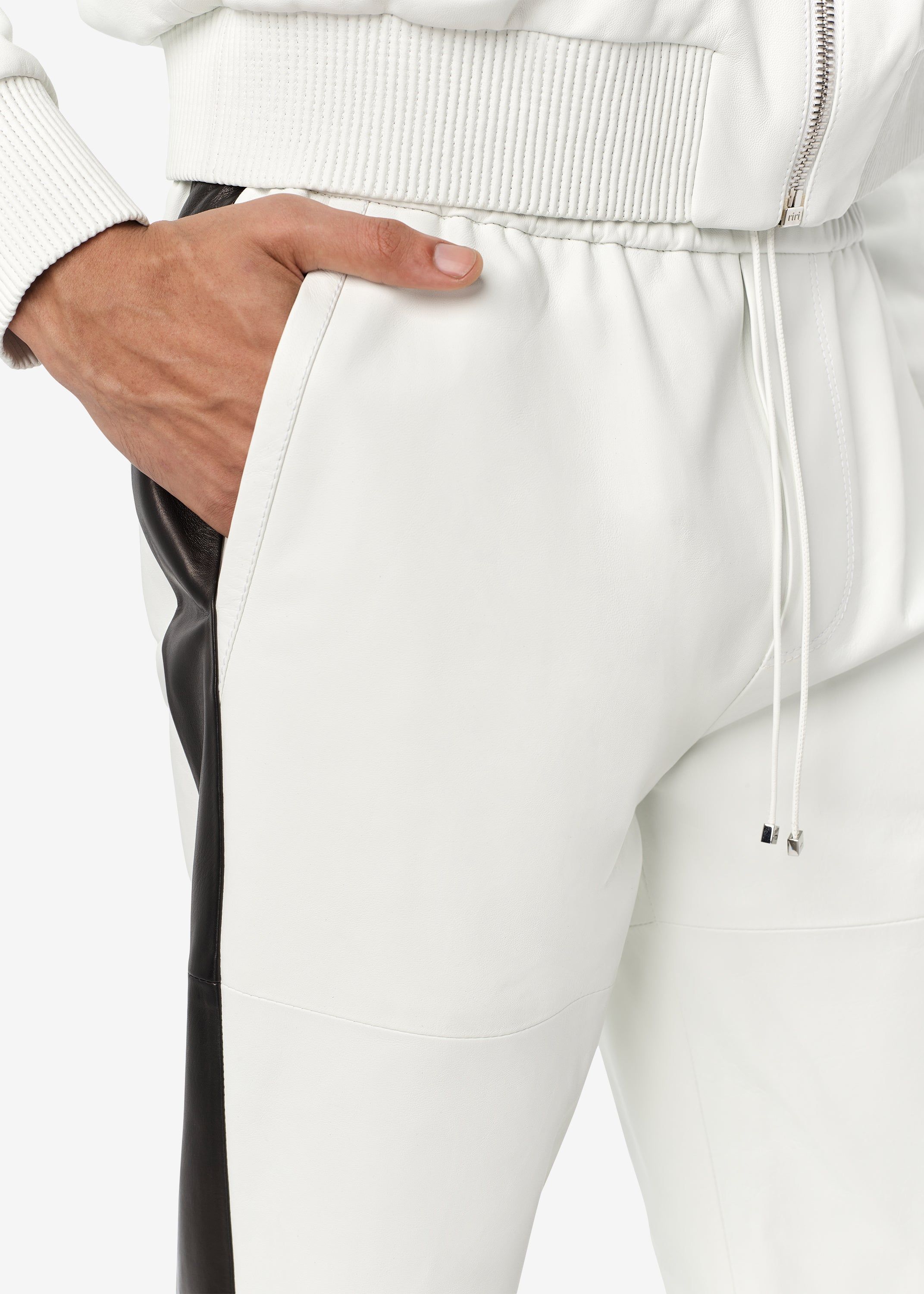M.A. LEATHER TRACK JOGGER - OPTICAL WHITE sold by AMIRI product image thumbnail 5