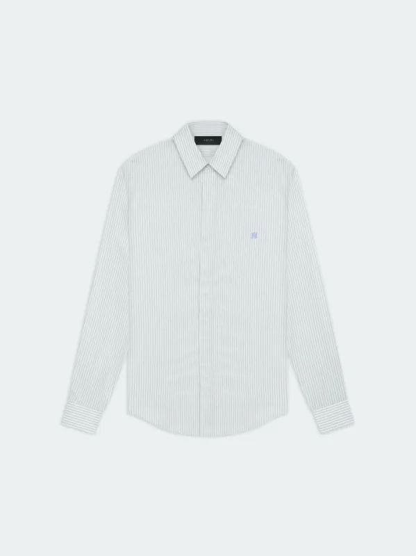 CROWDED STRIPE POPLIN SHIRT - Grey made by AMIRI