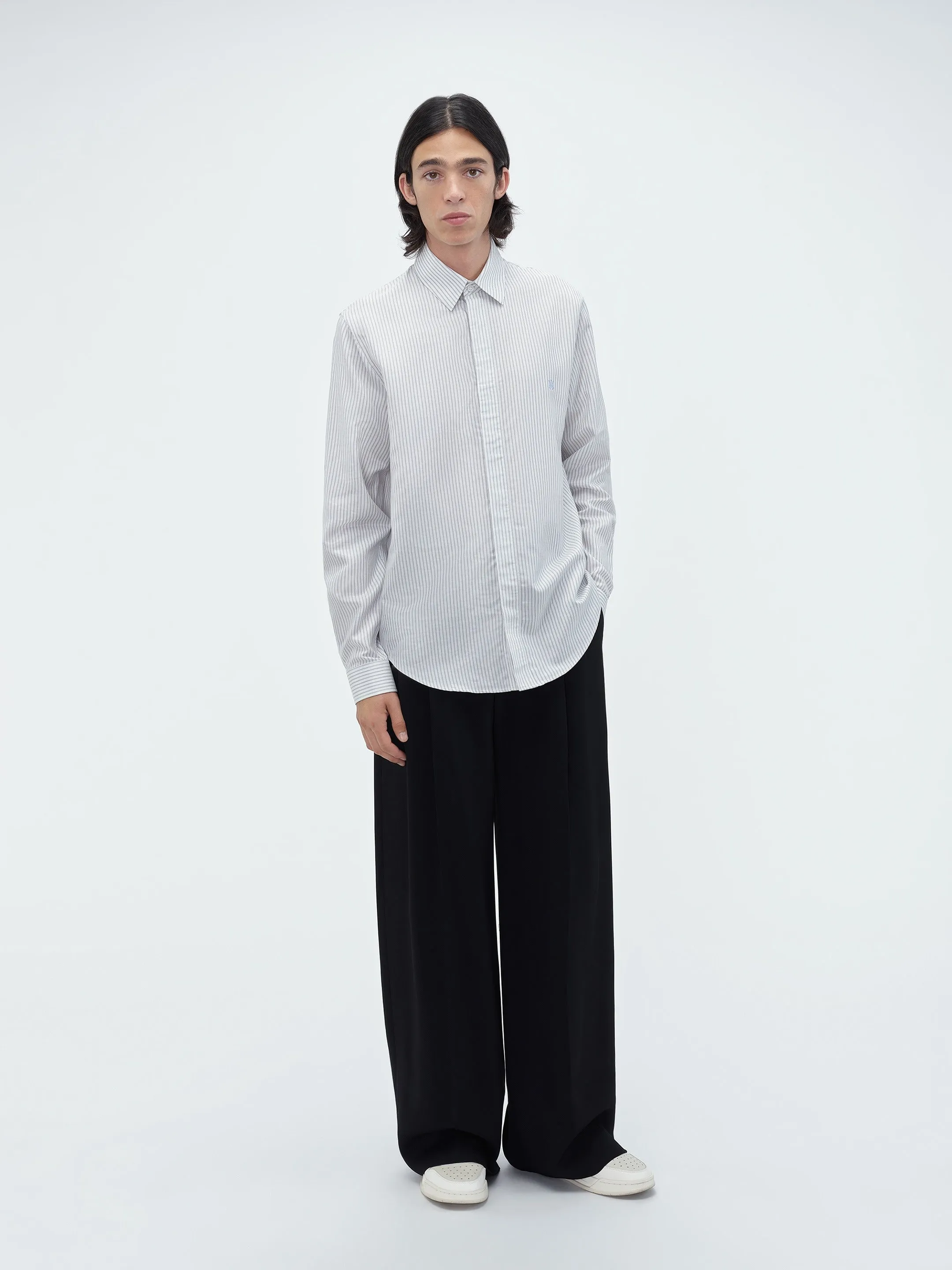 CROWDED STRIPE POPLIN SHIRT - Grey sold by AMIRI product image thumbnail 2