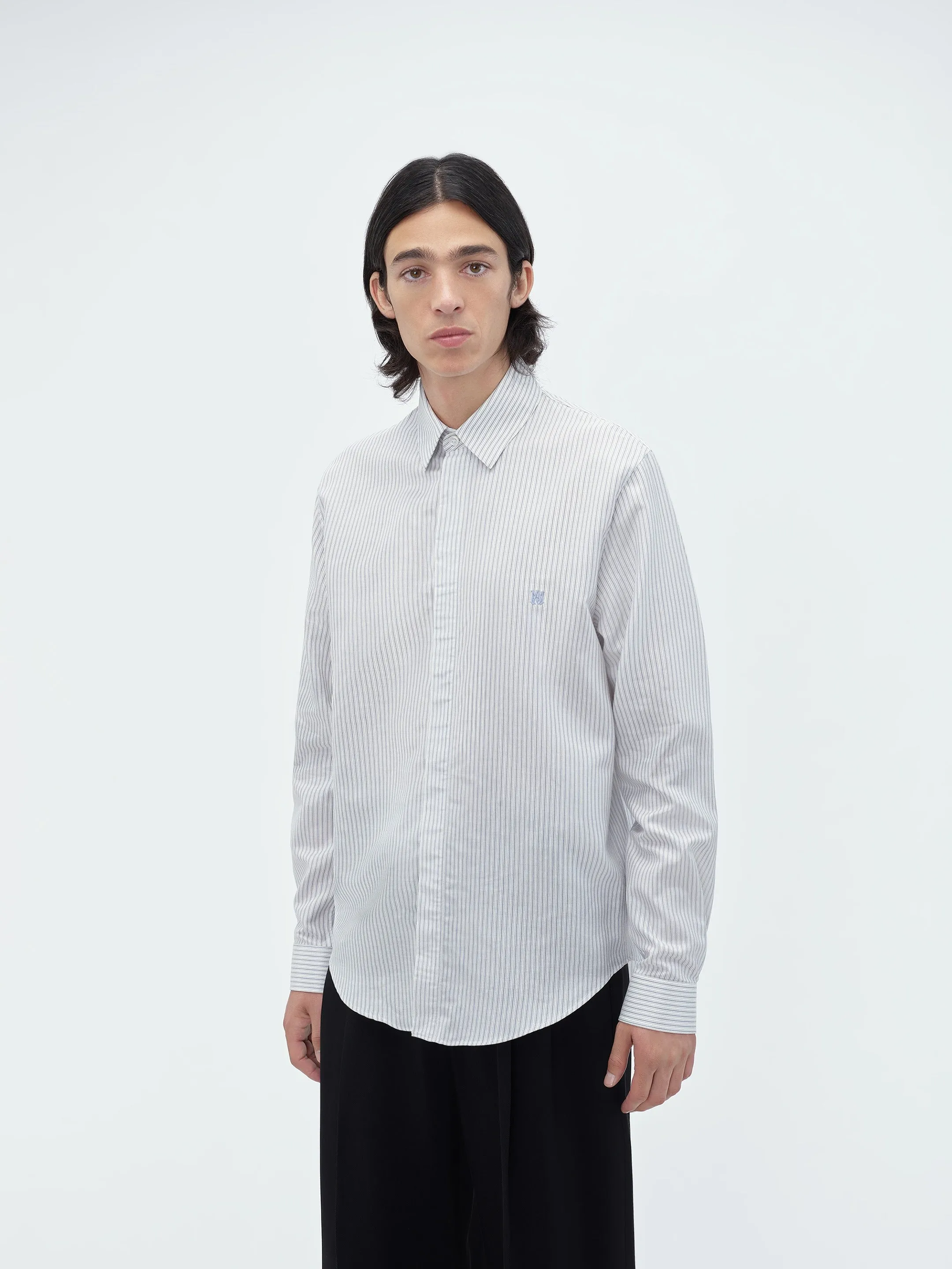 CROWDED STRIPE POPLIN SHIRT - Grey sold by AMIRI product image thumbnail 3