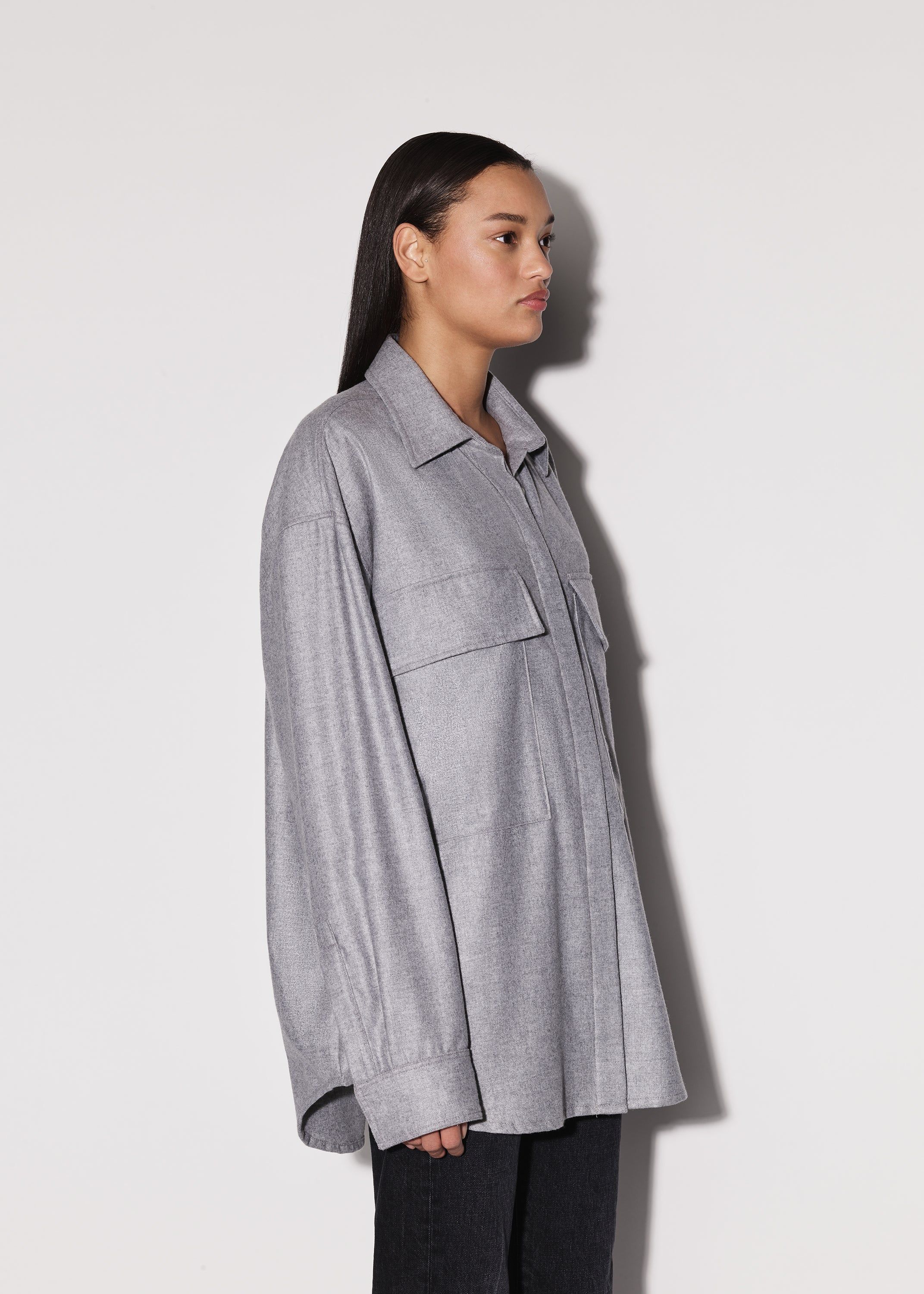 WOMEN - CASHMERE WORKWEAR SHIRT - HEATHER GREY sold by AMIRI product image thumbnail 4
