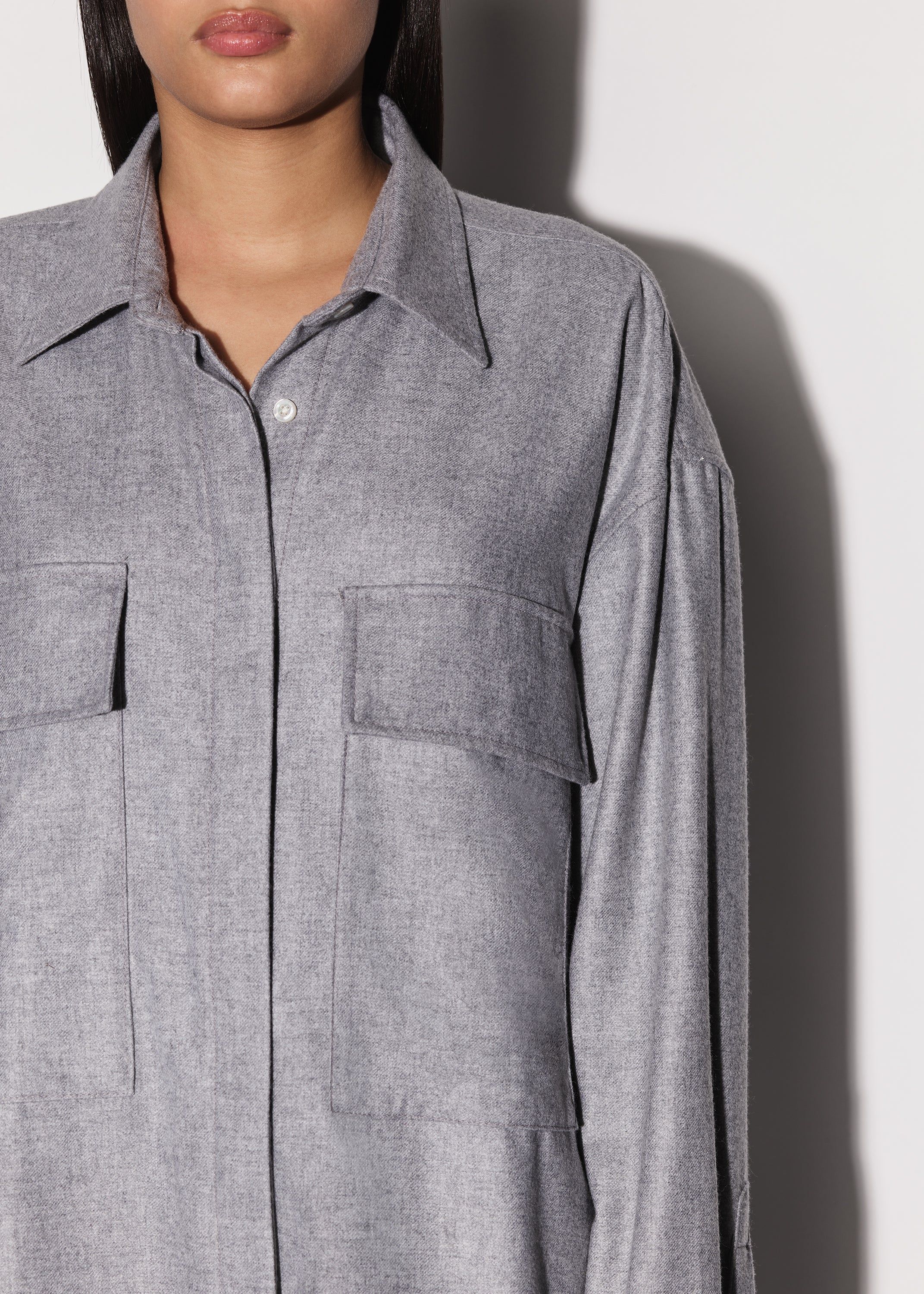 WOMEN - CASHMERE WORKWEAR SHIRT - HEATHER GREY sold by AMIRI product image thumbnail 5