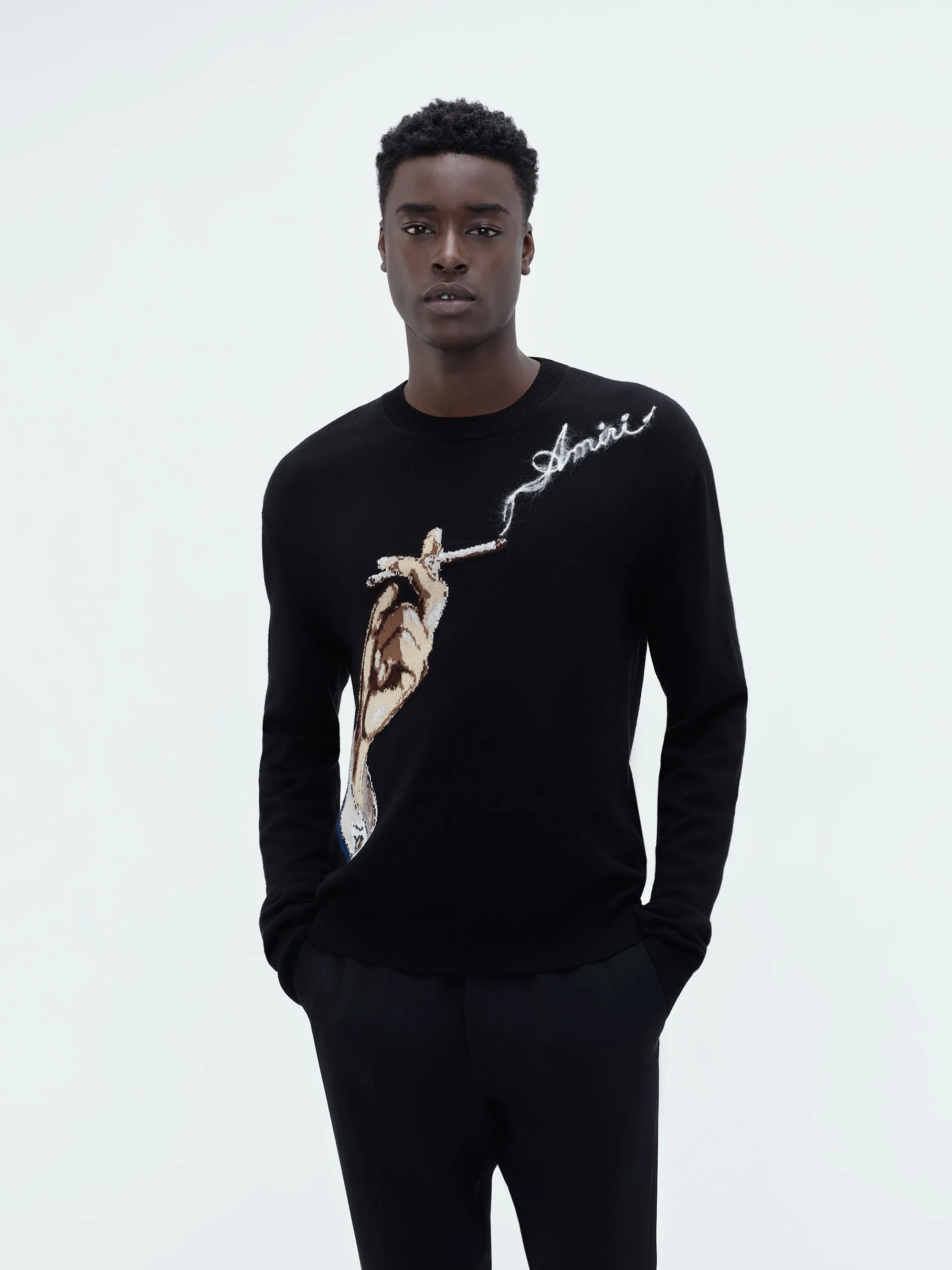 AMIRI SMOKE CREWNECK - Black sold by AMIRI product image thumbnail 3