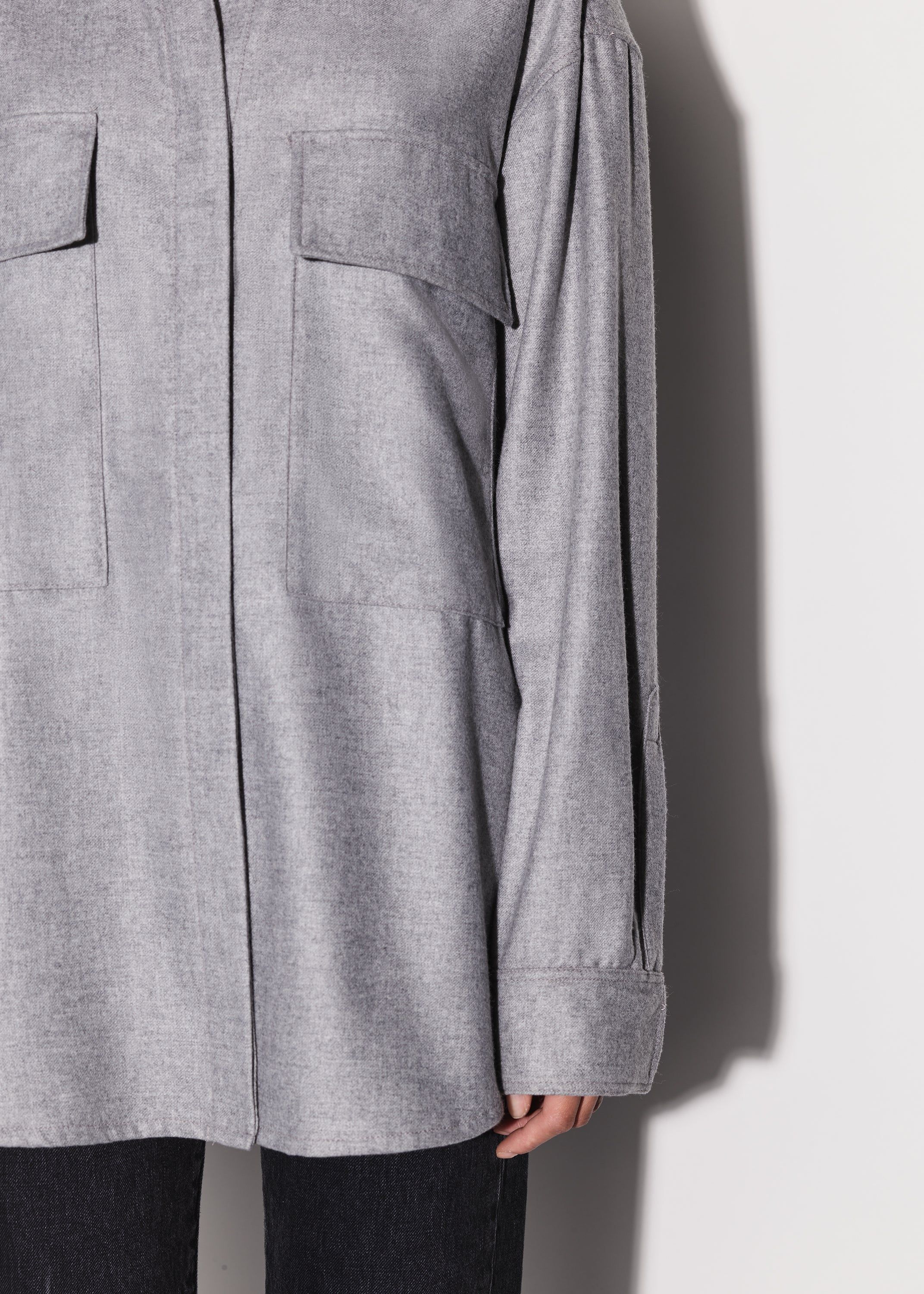 WOMEN - CASHMERE WORKWEAR SHIRT - HEATHER GREY sold by AMIRI product image thumbnail 6