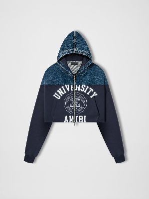 WOMEN - HYBRID ZIP UP HOODIE - DARK VEIN / NAVY sold by AMIRI