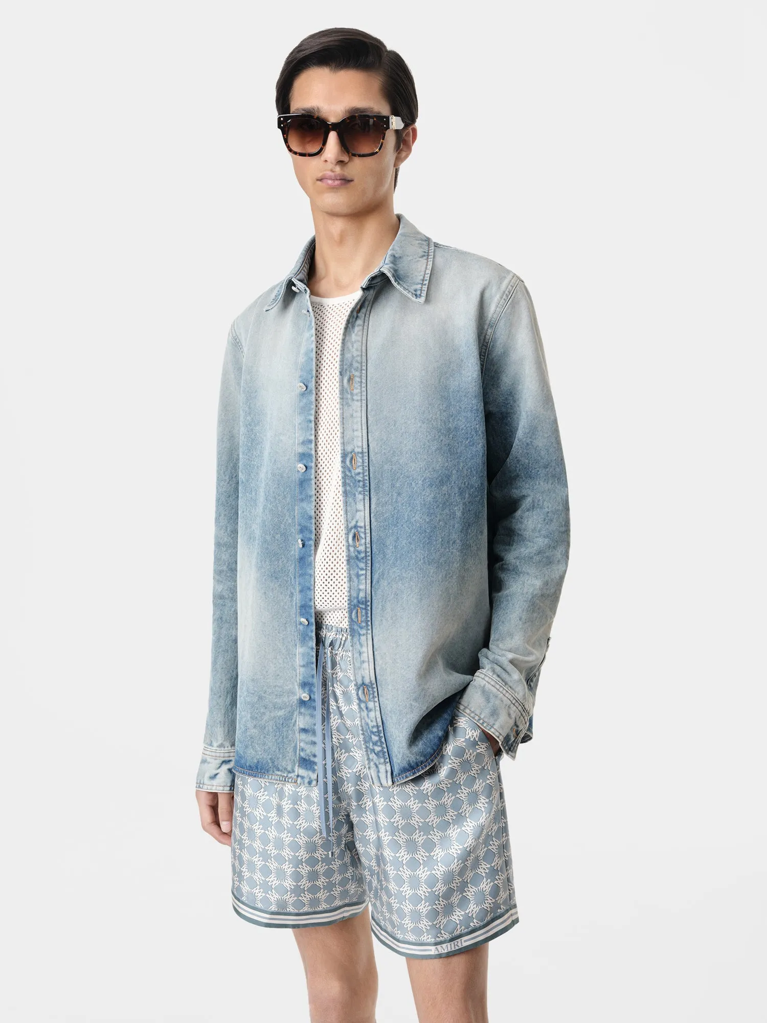 MA QUAD INTERIOR LONG SLEEVE SHIRT - Antique Indigo sold by AMIRI product image thumbnail 3