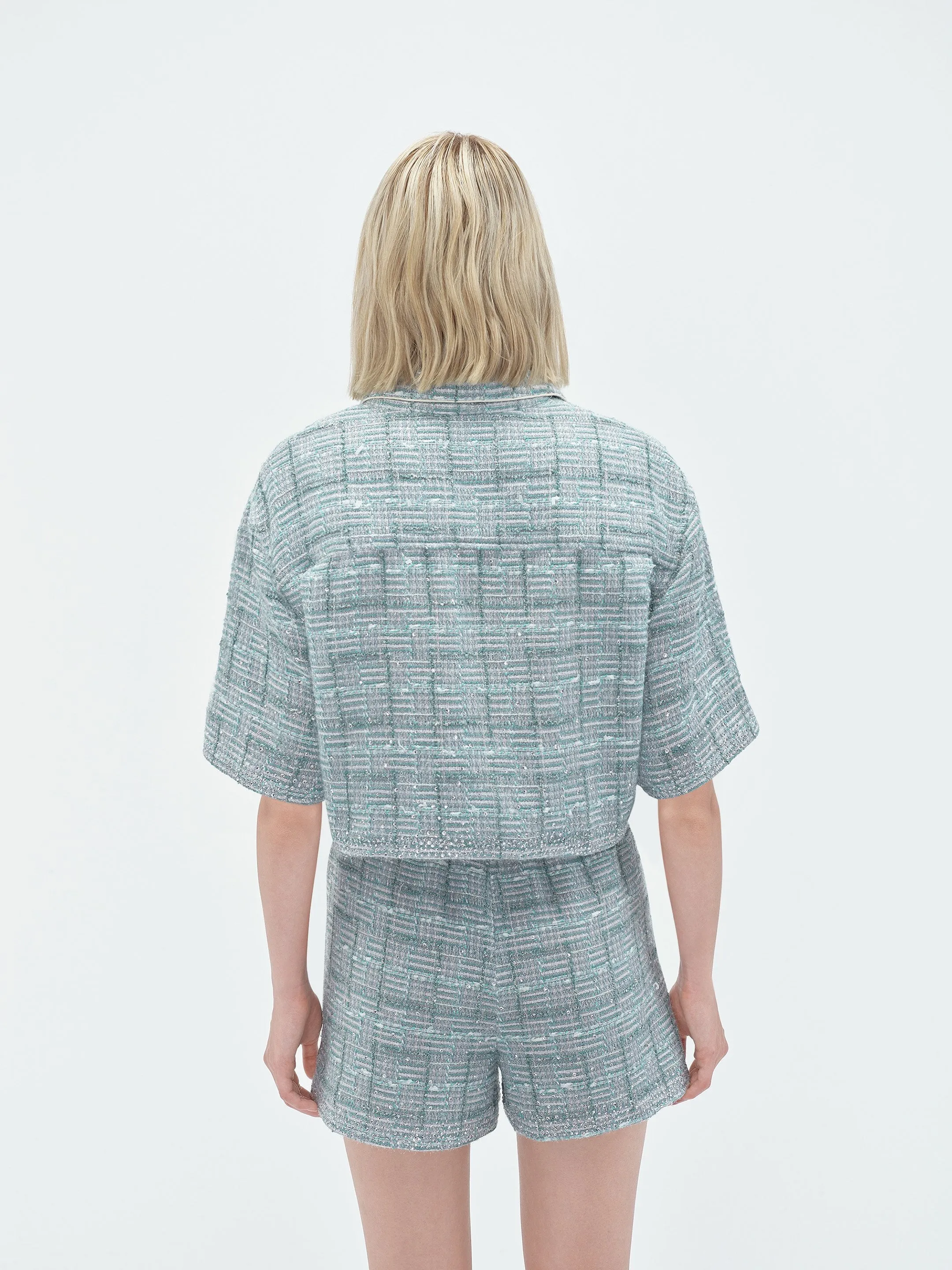 WOMEN - CRYSTAL BOUCLE SHIRT - Green sold by AMIRI product image thumbnail 5