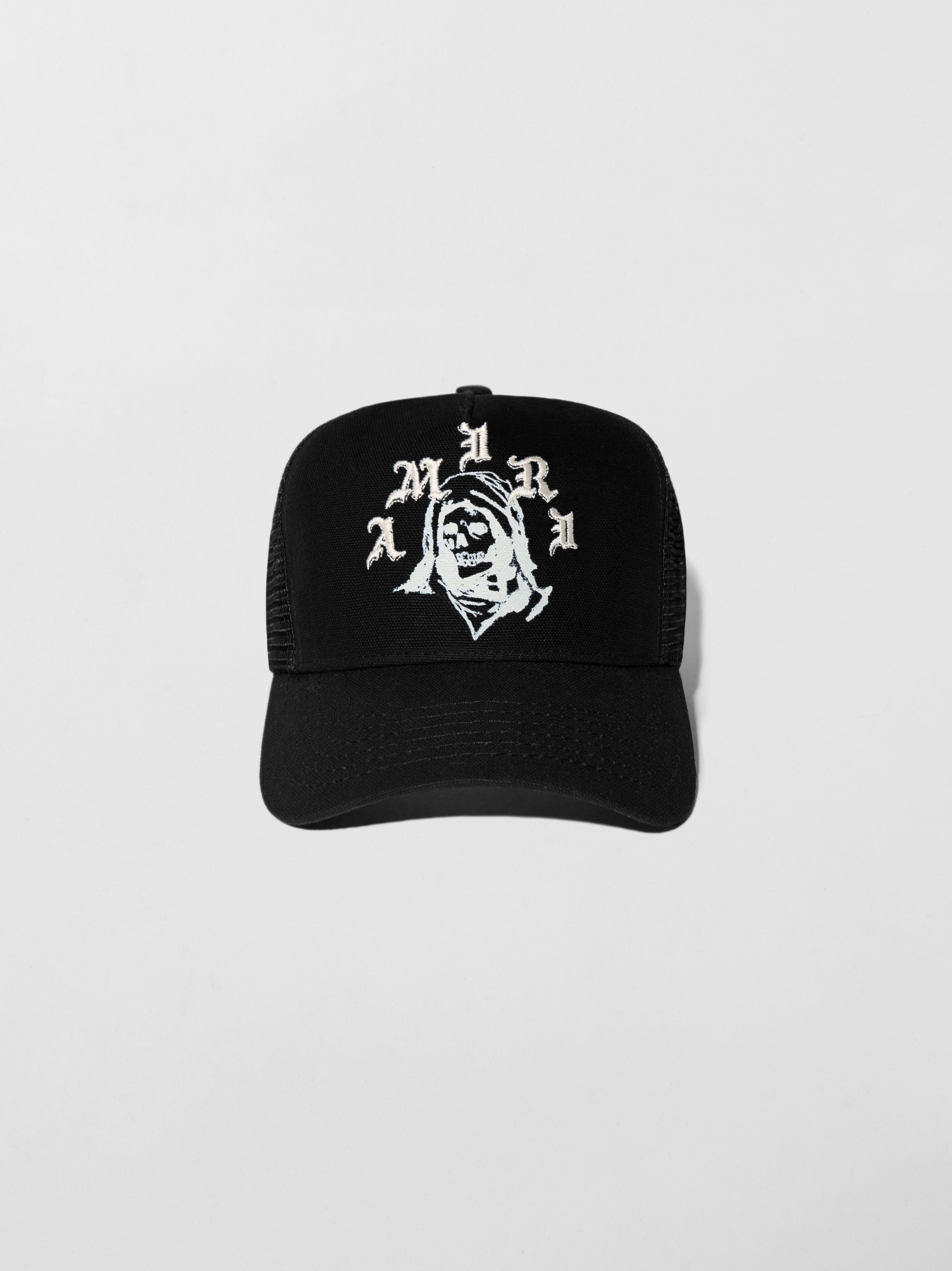 AMIRI REAPER TRUCKER HAT - BLACK / WHITE sold by AMIRI