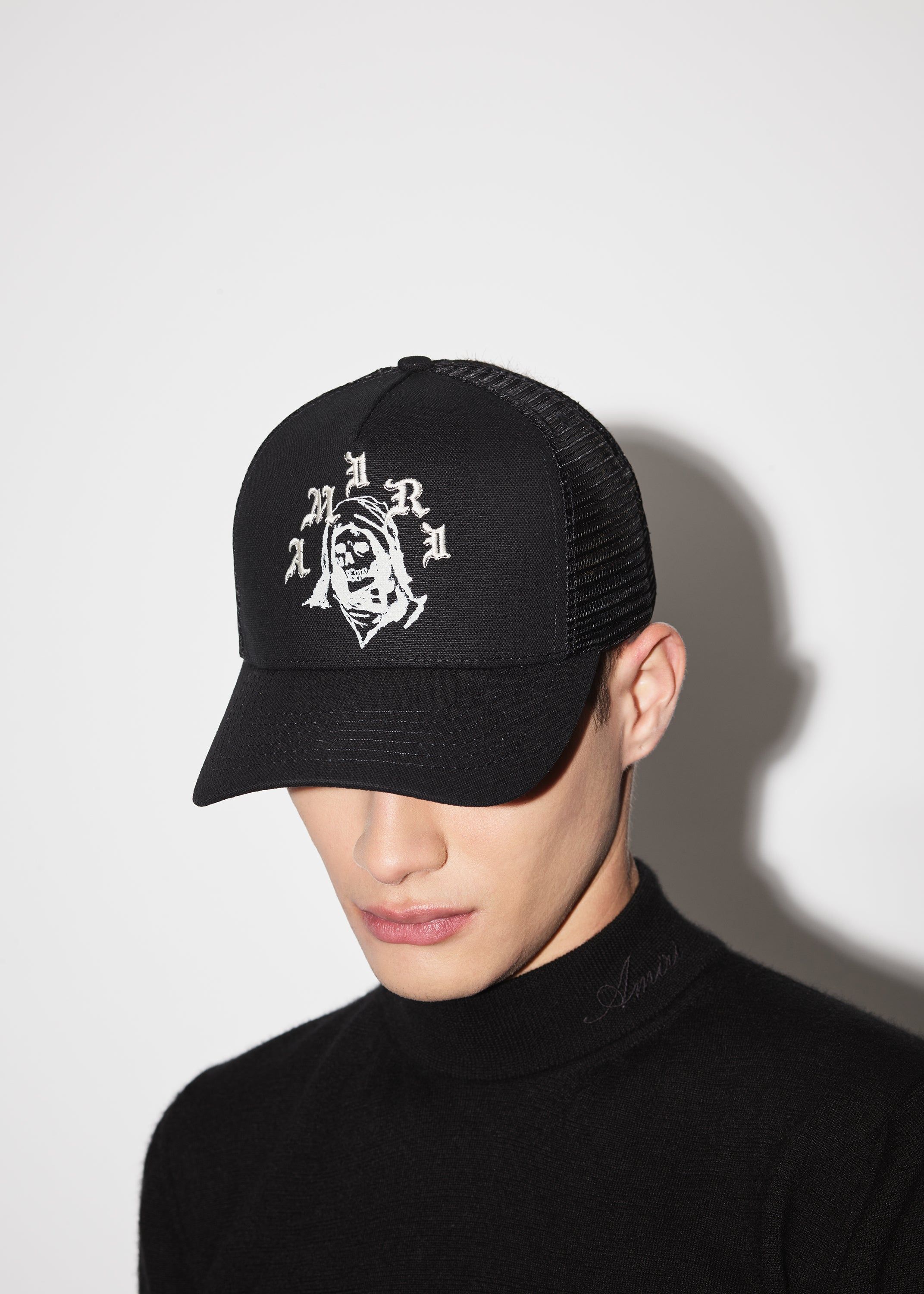 AMIRI REAPER TRUCKER HAT - BLACK / WHITE sold by AMIRI product image thumbnail 5