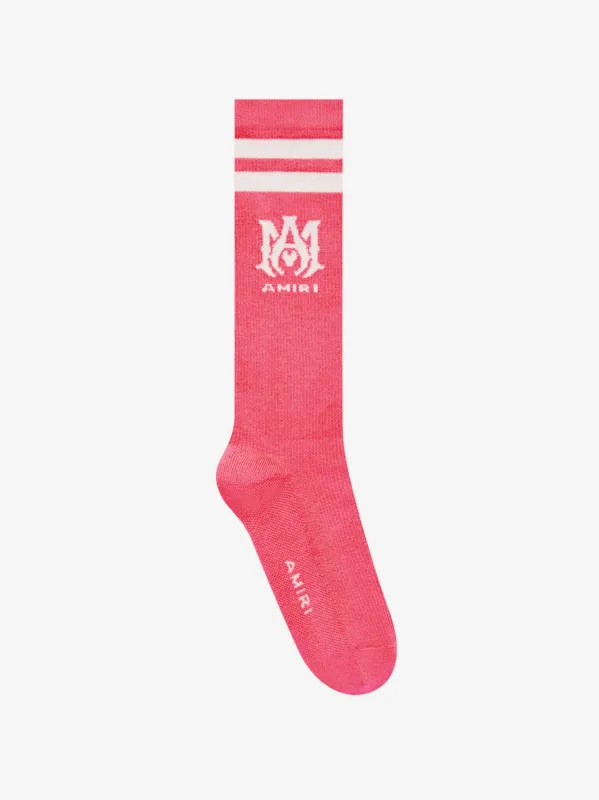 RIBBED M.A. ATHLETIC SOCKS - PEACOCK sold by AMIRI