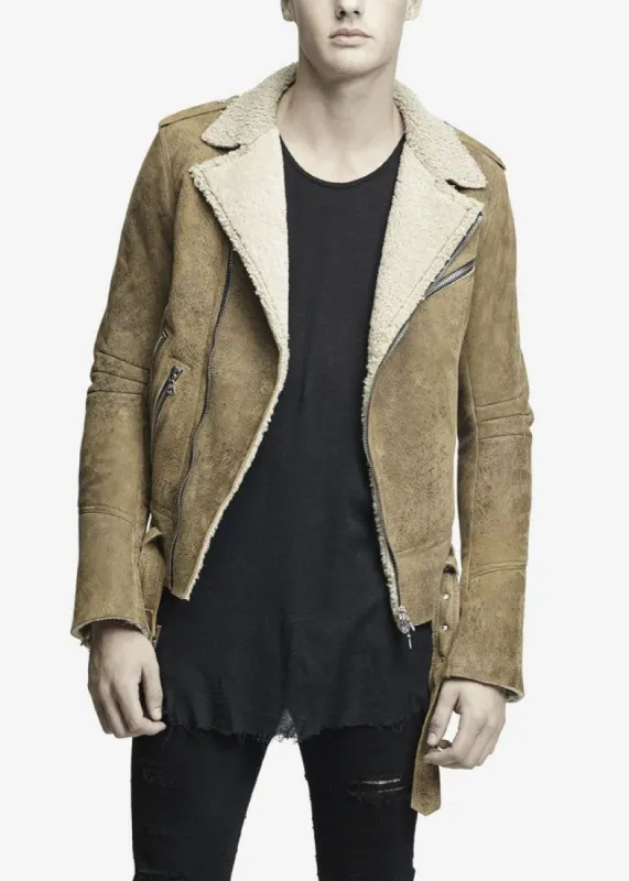 Shearling Rider Jacket Brown sold by AMIRI