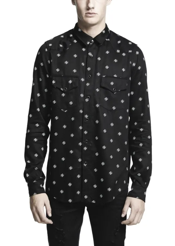 WESTERN PAISLEY SHIRT BLACK sold by AMIRI