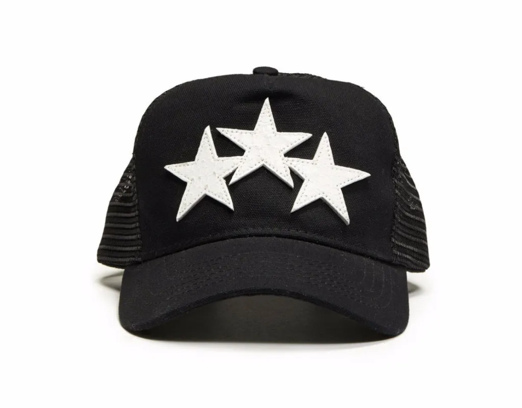 STAR TRUCKER HAT BLACK/WHITE sold by AMIRI