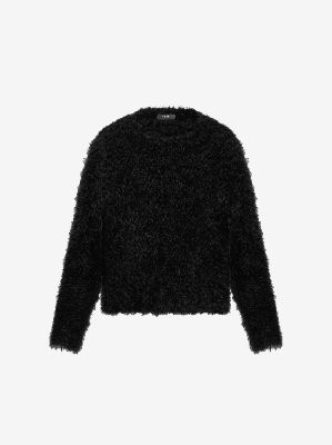 FEATHER OVERSIZED CREW - BLACK sold by AMIRI