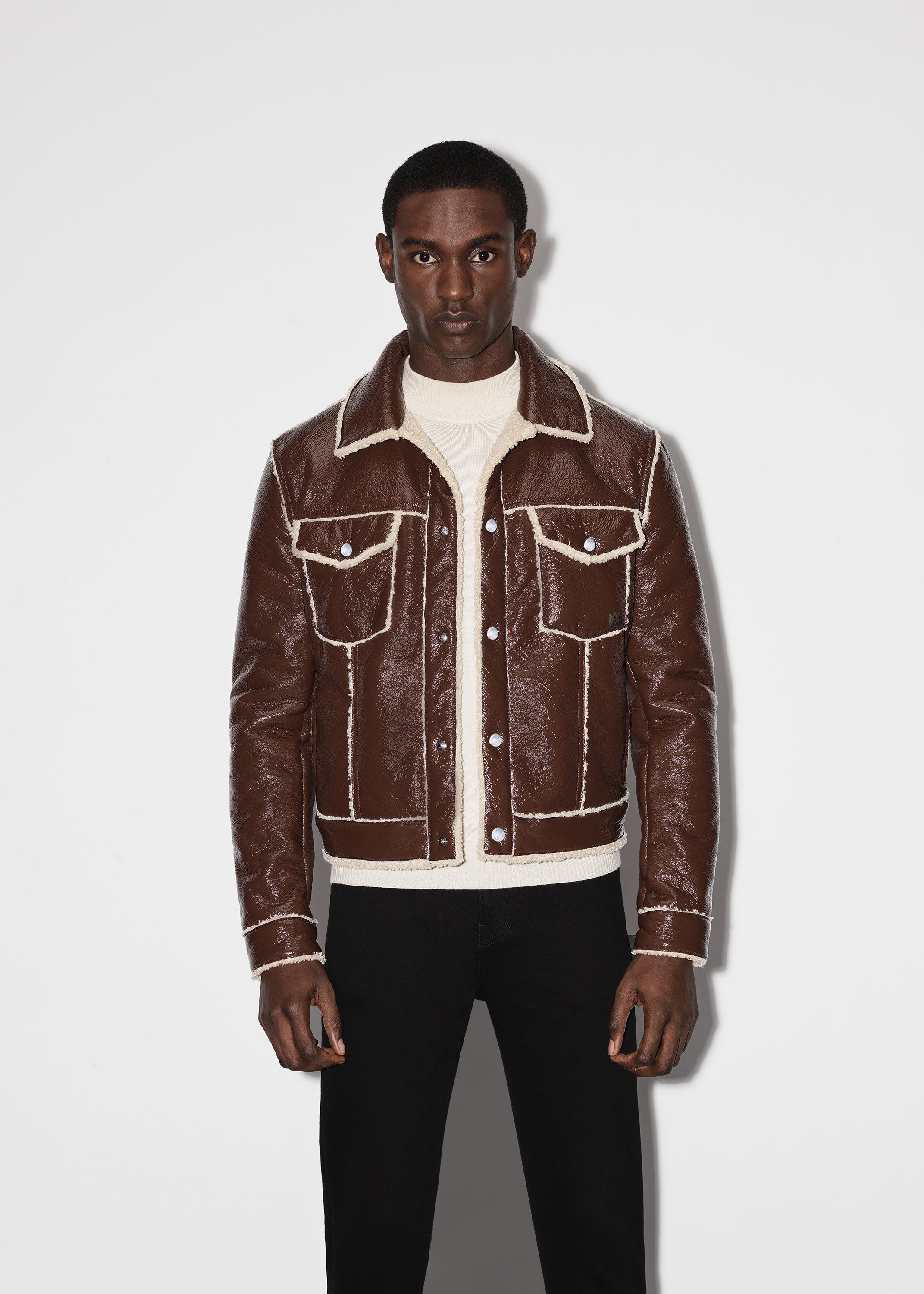 FAUX FUR LINED TRUCKER - BROWN sold by AMIRI product image thumbnail 3