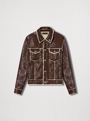 FAUX FUR LINED TRUCKER - BROWN made by AMIRI