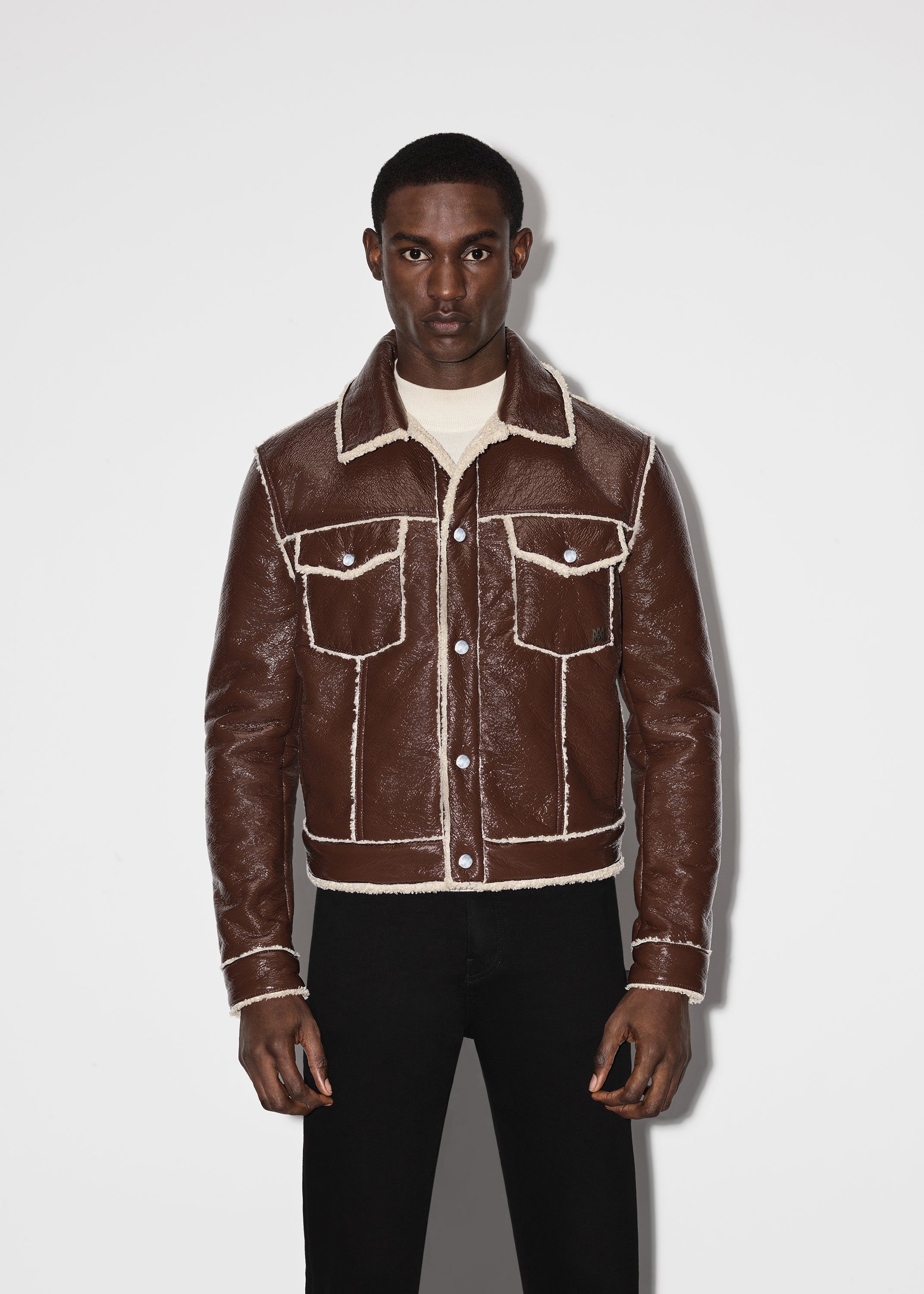 FAUX FUR LINED TRUCKER - BROWN sold by AMIRI product image thumbnail 2