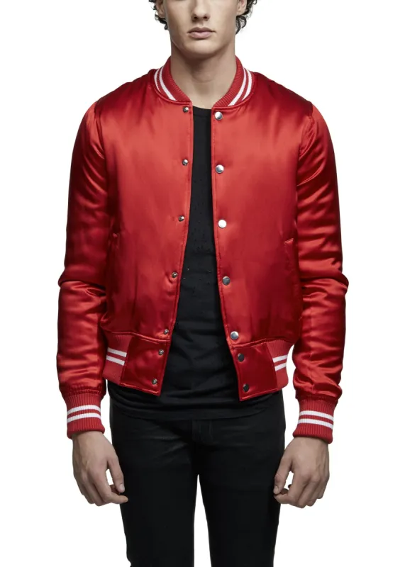SILK BASEBALL JACKET RED made by AMIRI